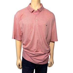 Vineyard Vines Performance Polo Shirt Mens 2XL Red White Stripe Short Sleeve